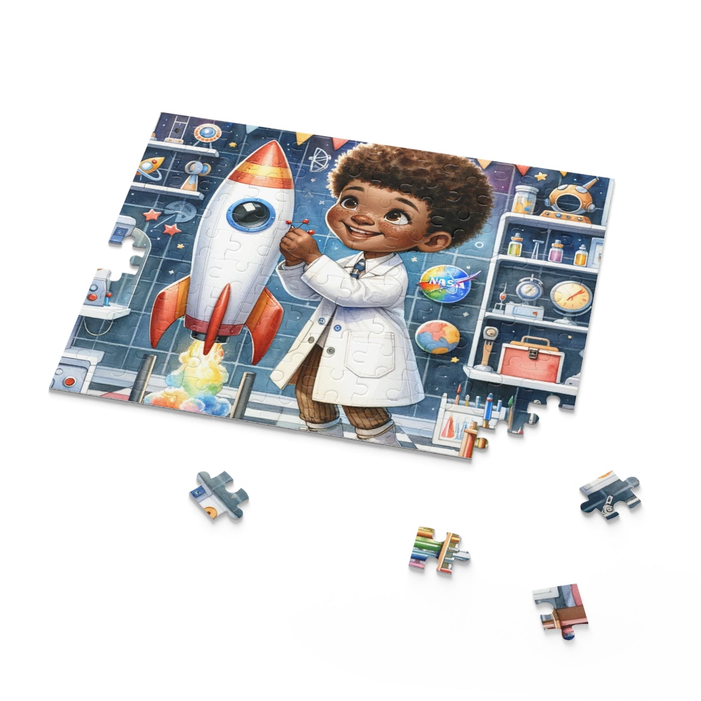 Colorful Exploration- Whimsical Space Adventure Puzzle - Young Scientist Edition