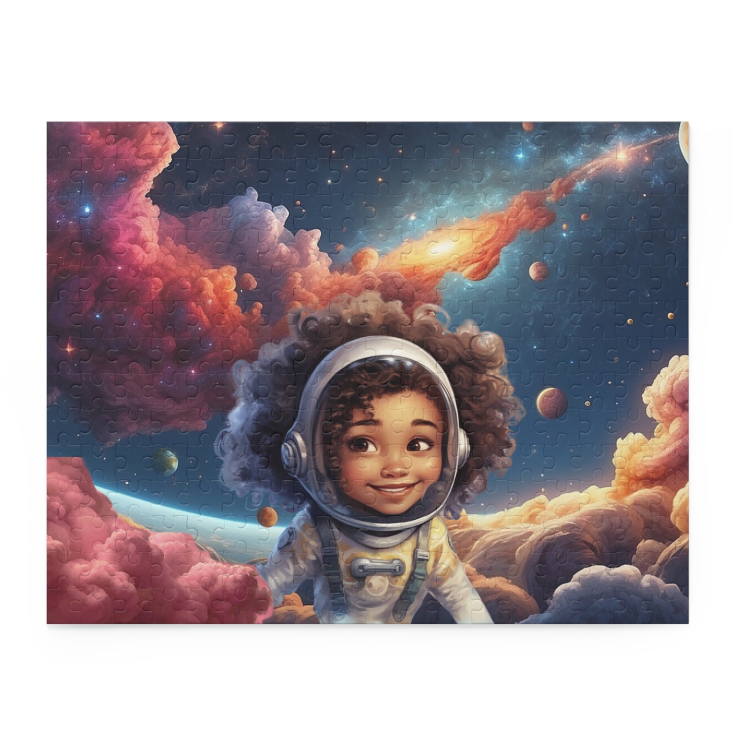 Ava the Astronaut in Outer Space Puzzle - Black History Month - Women in STEM- Girls in Science